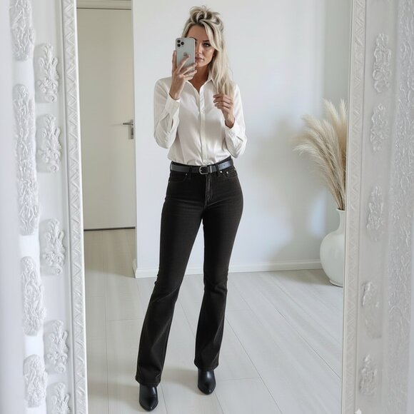 Reitmans Black Boot Cut Corduroy Pants - Picture 1 of 10